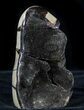 Polished Septarian Geode Sculpture - Black Crystals #55016-1